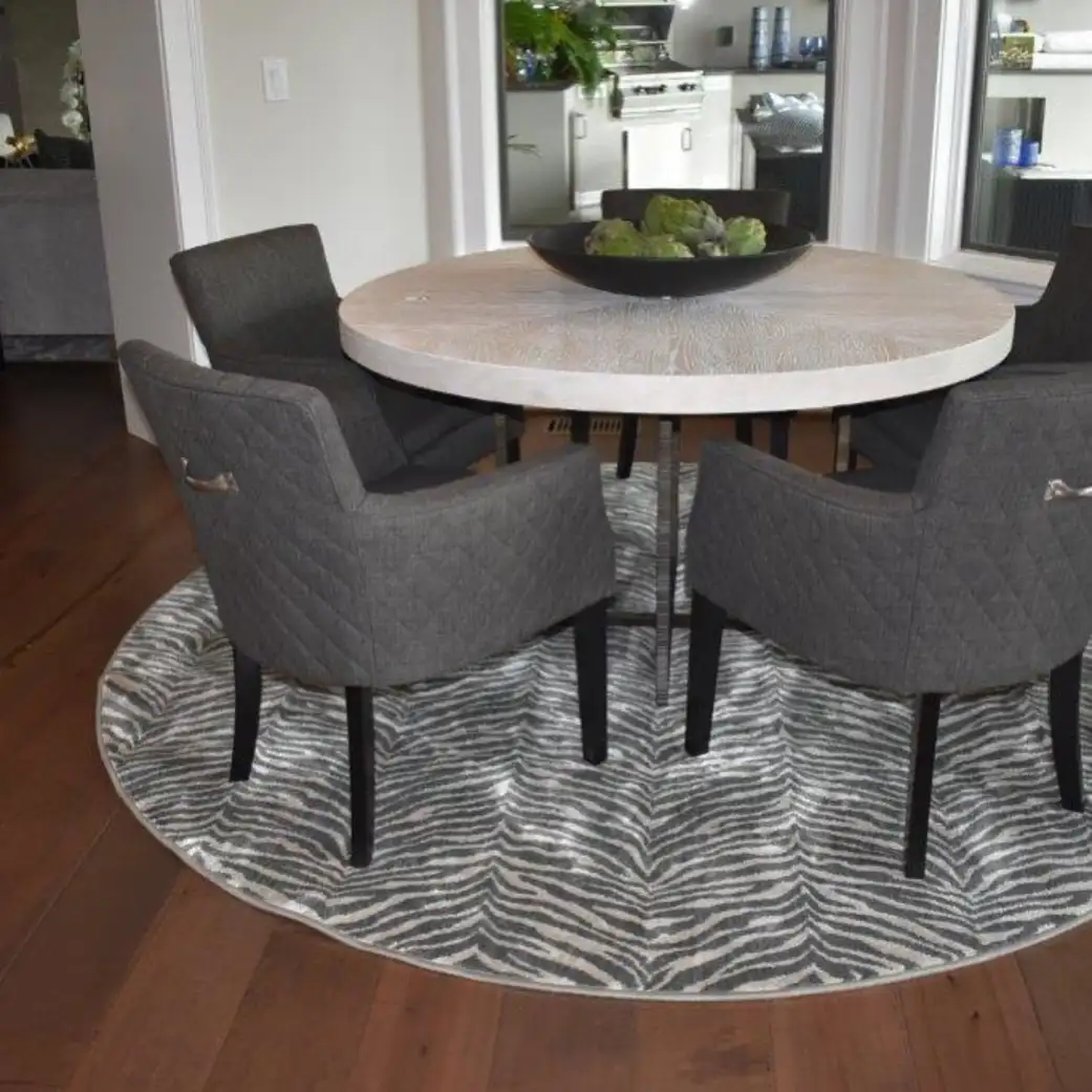 round Area Rug in dining room